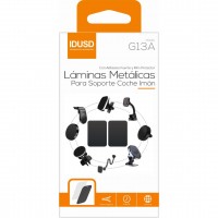 JUEGO DE 2 PLACAS DE METAL PARA ADAPTAR A SMARTPHONE A SOPORTE DE COCHE CON IMÁN | IDUSD G13A